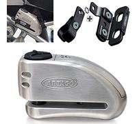 Artago 32S1 Anti-Theft Disc Lock with Alarm 120 dB High-End and Support for BMW Gs R1250Gs, R1200Gs, F850G, Stainless Steel