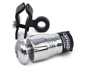 Artago 562-I High-End Motorcycle Disc Lock + Free Transport Holder, 4 Steel Ball Locking System, Chrome, High-Security Lock,Anti Theft Wheel Brake Disk Lock for Motorbike, Scooter, Moto