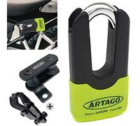 Artago 69X1 Pack Anti-Theft Disc Lock High Security + Bracket for BMW (R1250GS, R1200GS, F850GS, F800GS, F750GS, F700GS, G310GS, F900XR), SRA Approved, Sold Secure Gold, ART4