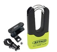 Artago 69X5 Pack Anti-Theft Disc Lock High Security + Bracket for Ducati Monster Diavel, SRA Approved, Sold Secure Gold, ART4