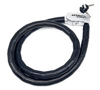 Artago ART6150 Hi-End Python Cable Lock with or Without Alarm 120dB, Armored Articulated Steel Cable, 150cm/4,9ft, Flexible, ON Button, Warning Function, Anti Theft for Motorcycle Bicycle Scooter