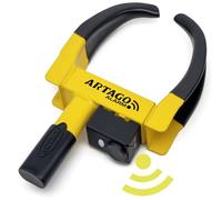 ARTAGO ART872 High-End Alarm Wheel Clamp Lock, Exclusive Patented Anti Theft Device, Don't Touch System, 120dB, Long Lasting Battery, Universal Auto Car Boot for Tires Trailer, Van, Golf Cart, Camper
