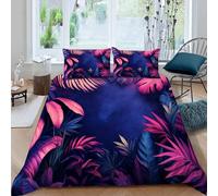 ARTAMA Bedding Set for Kids Girls Teens Tropical Plants Printing Comforter Cover Microfiber Bedclothes Decor Leaves 3Pcs Duvet Cover With 2 Pillowcase King