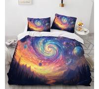 ARTAMA Duvet Cover Bedding Set for Kids Boys Girls Teens Room Cosmic Vortex Comforter Cover Set Forest Tree Mountain Bedspread Cover 3Pcs Zipper Super King Size