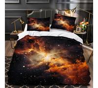 ARTAMA Duvet Cover Sets Single Size Universe Boy Man Bedding Set with Zipper Space for Kids Teens 3 Pieces Microfiber Comforter Cover 3D Quilt Cover