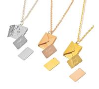 Artand Necklaces for Women, Titanium Steel Envelope Necklace, Jewellery for Women, Valentine's Day Gift for Girlfriend, Mother's Day Gifts for Mum Necklace (Gold)
