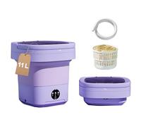 ARTAND Portable Washing Machine, 11L Mini Washing Machine, Upgraded Small washing machine for Underwear, Babies, Folding Portable Washer for Apartment, Student Dorm, RVs, Camping (Purple)
