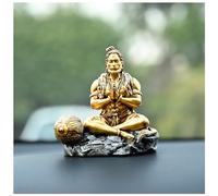 Artarium Hanuman Ji Idol 3.5 Inch Antique Finish, Mahabali Bajrang Bali Statue for Car Dashboard, Home Temple Decor, Office Desk, Resin Hanuman Murti, Hindu God Figurine, Spiritual Gift