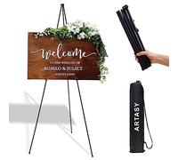 ARTASY 63" Easel Stand for Wedding Signs, Posters, Portable Artist Easel for Painting Canvas, Tripod for Home and Office, Supports 5 lbs-Black 1/Pack