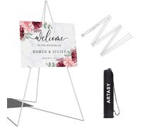 ARTASY 63" Easel Stand for Wedding Signs, Posters, Portable Artist Easel for Painting Canvas, Tripod for Home and Office, Supports 5 lbs-White 1/Pack