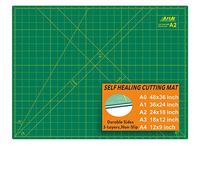 ArtAt Self Healing Cutting Mat: 18″x 24″ Green Double Sided, Non-Slip 5 Layers PVC Durable A2 Sewing Craft Mat for Rotary Cutter, Use for Quilting, Scrapbooking and Craft & Art Projects…