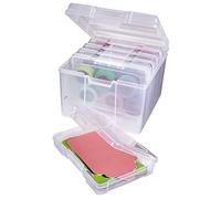 ArtBin 6947ZZ Photo & Craft Organizer Set, Large Box with [5] Plastic Storage Cases Inside, Clear