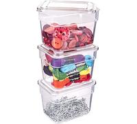 ArtBin 6969AG Lids 3-Pack, [3] Small Art & Craft Organizer Boxes, Clear, Acrylonitrile Butadiene Styrene Polypropelene, 3 Pack-Short Bins