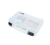 ArtBin 8014AB Quick View Carrying, Portable Art & Craft Organizer with Handle, [1] Plastic Storage Case, Translucent, Solid, Open, 14 inch-Standard