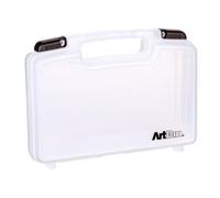 ArtBin 8014AB Quick View Carrying, Portable Art & Craft Organizer with Handle, [1] Plastic Storage Case, Translucent, Solid, Open, 14 inch-Standard