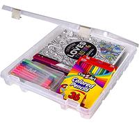 ArtBin 9100AB Super Satchel Slim 1 Open, Art & Craft Organizer, [1] Plastic Storage Case, Clear, Polypropylene, 1 Compartment
