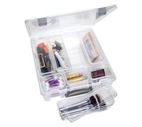 ArtBin AB Designs 6967ABD Super Satchel with 9 Mixed Inside, Stackable Home Storage Organization Container, Clear with Sliver Latches and Handle, Polypropylene Plastic, w/Long Bins