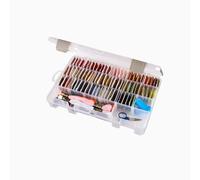 ArtBin Medium Solutions Box with Dividers, Art & Craft Organizer, [1] Plastic Storage Case, Clear, 0, 10.75" x 7.38"