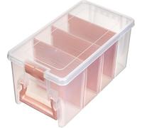 ArtBin Semi Satchel Portable Craft Organizer with 3 Dividers - Clear Plastic Storage Case for Art & Craft Supplies