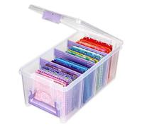 ArtBin Semi Satchel Portable Craft Organizer with 3 Dividers - Clear Plastic Storage Case for Art & Craft Supplies