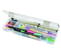 ArtBin Solutions Extra Long Box, Art & Craft Organizer with Removable Dividers, [1] Plastic Storage Case, Clear, 0, 12.4" x 4.9"