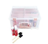 ArtBin Super Satchel Double Deep with Removable dividers, Polypropylene Plastic, Clear & Rose Gold, One Size