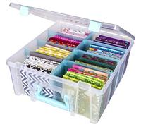 ArtBin Super Satchel, Polypropylene Plastic, Clear & Aqua, Double Deep