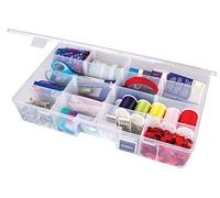 ArtBin XL Solutions Box with Dividers, Art & Craft Organizer, [1] Plastic Storage Case, Clear, Polypropelene, 0, 15.25" x 8.88"