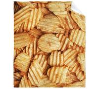 ARTBLANKET Potato Chips Blanket for Fall Winter Spring All Season Warm Fuzzy 60x50 in for Medium Microplush Lightweight Thermal Fleece Summer Autumn Blankets for Couch Bed Sofa