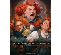 Artbook - Fantasy Dwarf Female Head Sheet - Character References Vol.02: 250+ Strong Female Portraits with Braided Hairstyles, Expressions, and Dwarven Heritage