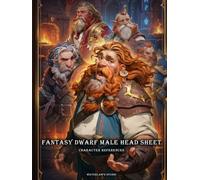 Artbook - Fantasy Dwarf Male Head Sheet - Character References Vol.01: 250+ Rugged Portraits Featuring Beards, Hairstyles, and Legendary Dwarven Faces