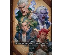 Artbook - Fantasy Elf Male Head Sheet - Character References Vol.01: 250+ Portrait Studies Featuring Expressions, Hairstyles, and Elven Facial Designs