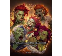 Artbook - Fantasy Orc Female Head Sheet - Character References Vol.02: 250+ Fierce Female Orc Portraits, Character Design References, and Powerful Expressions. Art inspiration