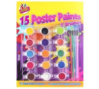 Artbox 15 poster paints colours and 4 brushes painting set