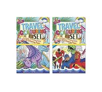 ARTBOX Boys Travel Colouring Set Dinosaur/Superhero, 60 Pages + 12 Pencils X1 Set