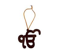 Artbox Shoppe Brown Color Ek Onkar Sign for Car Rear Mirror Hanging