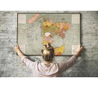 ArtcanthurtU 1943 Polar Azimuthal Flat Earth Map, 23"x34" Unframed