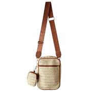 ArtCentury Small Straw Crossbody Bags for Women 2025, 2 Pack Woven Straw Purses Summer Beach Shoulder Bag, Brown Strap, Straw Crossbody Bag