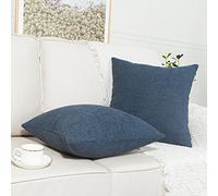 Artcest Set of 2 Decorative Boucle Like Square Throw Pillow Covers, Glamorous Comfy Elegant Textured Cushion Cases for Couch Bed and Living Room Decoration, 18"x18" (Dusty Blue)