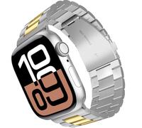 ARTCHE 42mm 41mm 40mm 38mm Metal Strap for Apple Watch Straps, Waterproof Stainless Steel Cool Band Replacement Strap Compatible with iWatch Series 10/9/8/7/6/5/4/3/2/1/SE//SE2, Silver & Gold