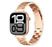ARTCHE Slim Watch Strap for Apple Watch Strap 42mm 41mm 40mm 38mm, Compatible with iwatch Straps Series 11/10/9/8/7/6/SE/5/4/3/2/1, Lady Thin Stainless Steel Band for Women Female, Rose Gold