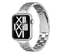 ARTCHE Slim Watch Strap for Apple Watch Strap 42mm 41mm 40mm 38mm, Compatible with iwatch Straps Series 11/10/9/8/7/6/SE/5/4/3/2/1, Lady Thin Stainless Steel Replacement Band for Women Female, Silver