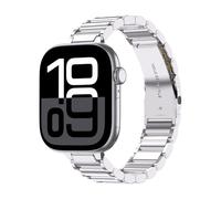 ARTCHE Slim Watch Strap for Apple Watch Straps 42mm 41mm 40mm 38mm, Thin Glossy Stainless Steel Chain Band for Women, Compatible with iwatch Straps Series 11/10/9/8/7/SE3/SE2/SE/6/5/4/3/2/1, Silver