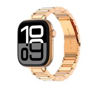 ARTCHE Slim Watch Strap for Apple Watch Straps 42mm 41mm 40mm 38mm, Women’s Thin Glossy 3-Row Compatible with iwatch Strap Series 11/10/9/8/7/6/SE3/SE2/SE/5/4/3/2/1, with Seamless Adapter, Rose Gold
