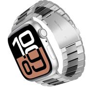 ARTCHE Watch Strap for Apple Watch Straps 46mm 49mm 45mm 44mm 42mm, Stainless Steel Replacement Band Compatible with iwatch Metal Strap Series 10/Ultra 2/Ultra/9/8/7/6/SE/5/4/3/2/1, Silver & Black