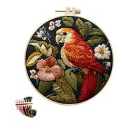 artcici Embroidery Kits Animals and Plants on The Grassland Patterns for Beginners Adults, Full Range Embroidery Starter Kits Cross Stitch Needlework Supplies (Parrot in The Tree)