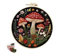 artcici Embroidery Kits Animals and Plants on The Grassland Patterns for Intermediate Adults, Full Range Next-Level Cross Stitch Needlework Supplies (Red Mushroom)