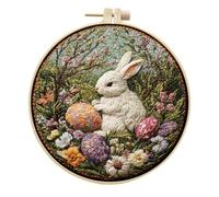 artcici Embroidery Kits Easter Bunny Egg Patterns for Intermediate Adults, Full Range Next-Level Cross Stitch Needlework Supplies (Easter)