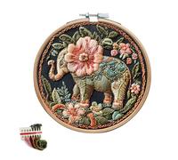 artcici Embroidery Kits Flowers Leaves and Animal Patterns for Intermediate Adults, Full Range Next-Level Cross Stitch Needlework Supplies (Sacred Elephant)