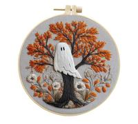 artcici Embroidery Kits Halloween Ghost Tree Patterns for Intermediate Adults, Full Range Next-Level Cross Stitch Needlework Supplies (Autumn)